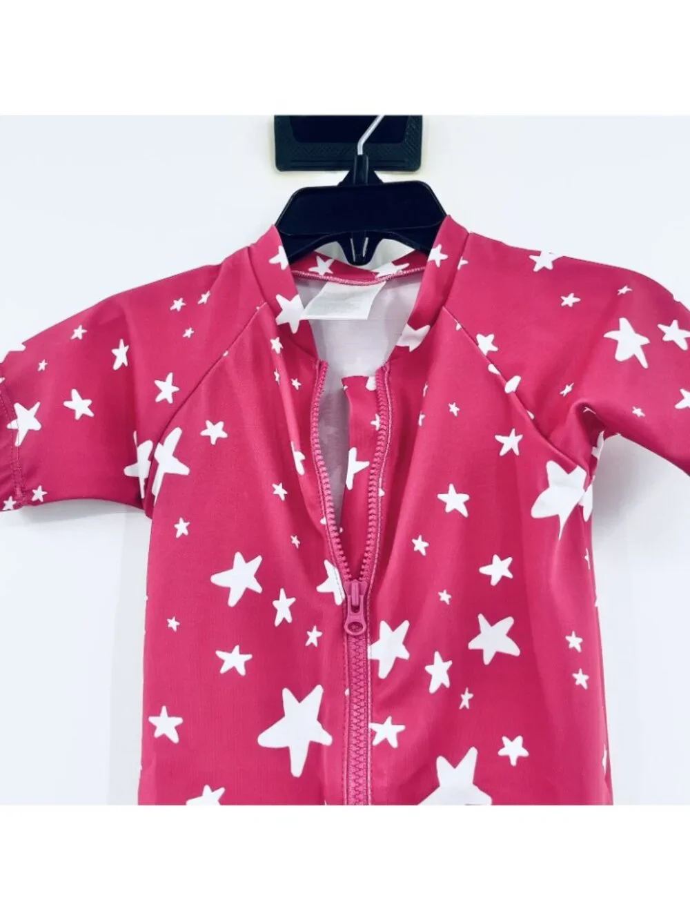 Hanna Andersson Sun One Piece Rash Guard Swim Suit 18-24 Months 80 Stars Pink